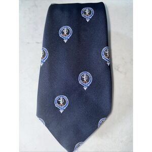 Malden Ties Scotland Thistle Crest Tie. Made In Great Britain Navy‎ Blue